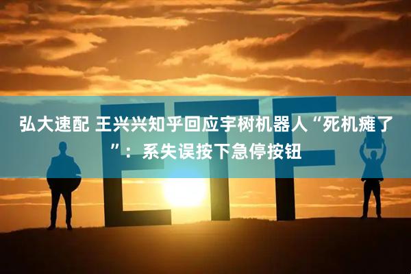 弘大速配 王兴兴知乎回应宇树机器人“死机瘫了”：系失误按下急停按钮